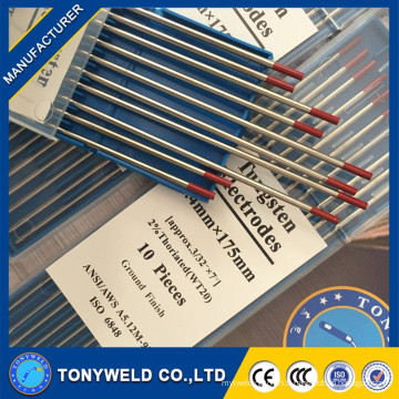 1.6 * 175mm Pure 2% thoriated TIG Welding Tungsten Electrodes / Rods